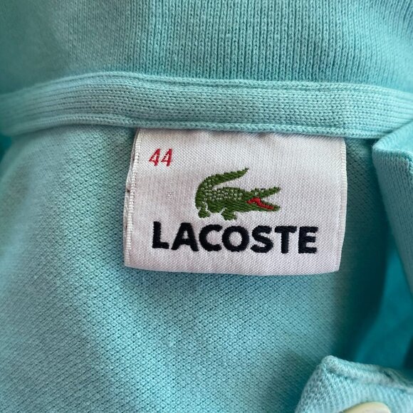 Vintage Lacoste polo shirt Women's Small aqua short sleeve preppy timeless - Picture 6 of 7